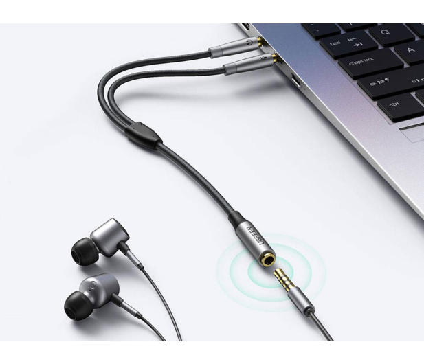 UGREEN AV193 Rozdzielacz audio AUX słuchawki + mikrofon do kabel mi - 1489022 - zdjęcie 4